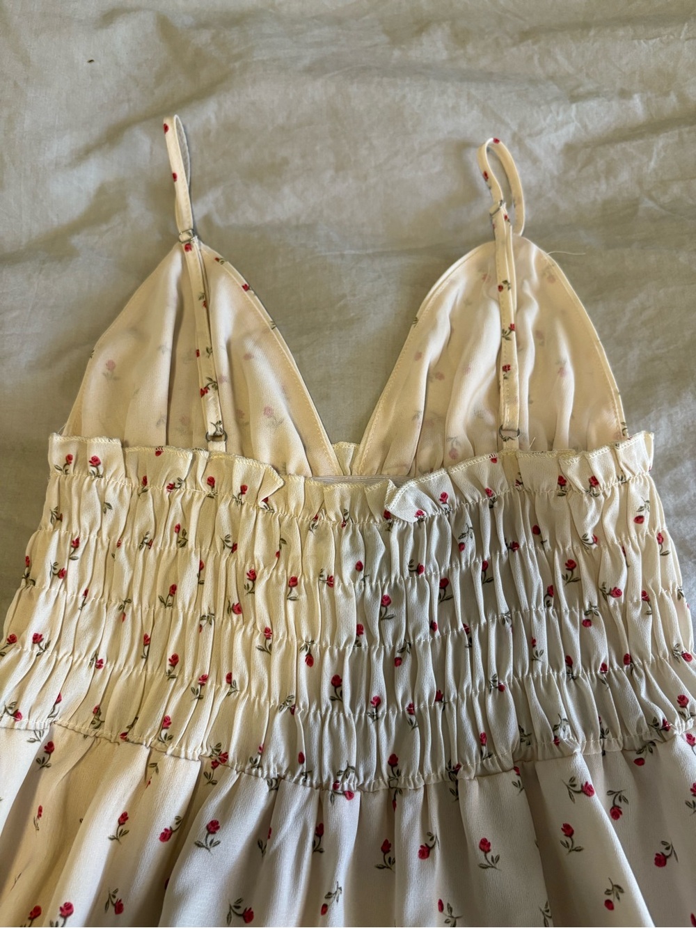 Princess Polly Cream Mini Dress with Red Floral Print - Picture 8 of 15